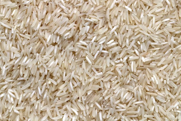 Long-grain basmati rice close-up